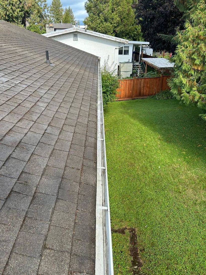 Gutter and roof edge after cleaning