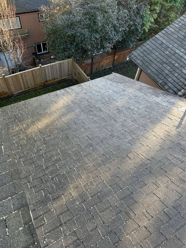 Roof after soft washing